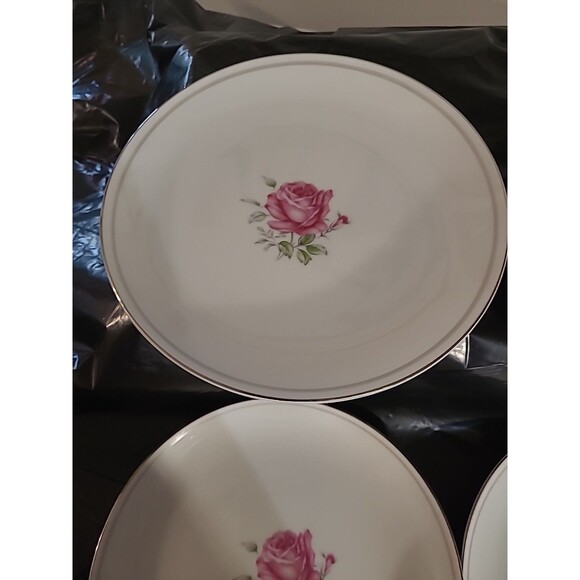 Imperial Rose Fine Bone China Japan #6702 set Of 4 Salad/dessert Plates 8" - Picture 5 of 7